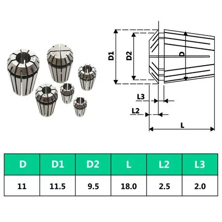  Coliere ER11 13 buc., set instrumente de strunjire