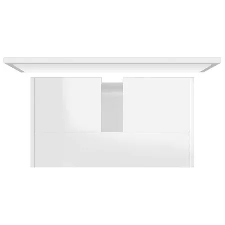  Set mobilier de baie, alb extralucios, lemn prelucrat