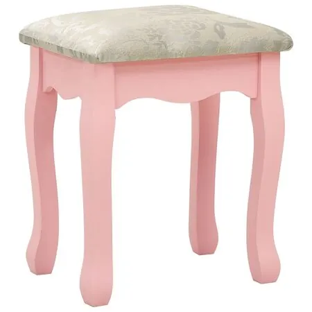  Set masă de toaletă cu taburet roz 50x59x136 cm lemn paulownia