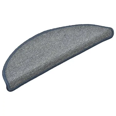  Covorașe pentru trepte scară, 15 buc., gri/albastru, 56x17x3 cm