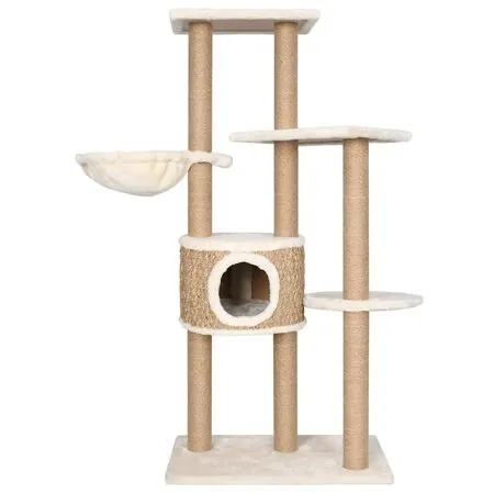  Ansamblu de pisici cu stâlp de zgâriat, 126 cm, iarbă de mare