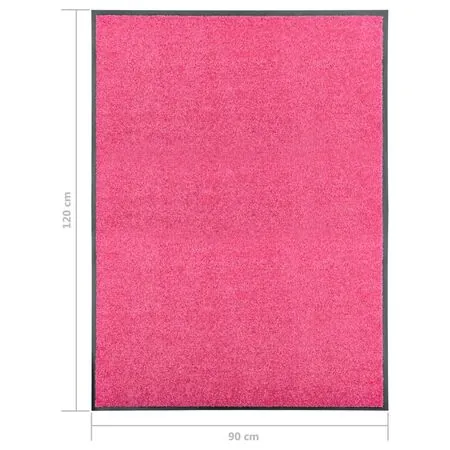  Covoraș de ușă lavabil roz 90x120 cm