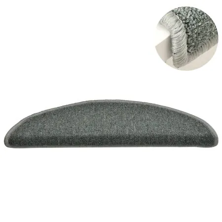  Covorașe pentru trepte scară, 15 buc., verde închis, 56x17x3 cm