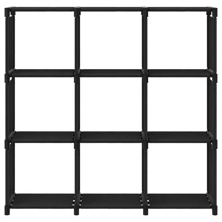  Raft expunere 9 cuburi negru 103x30x107,5 cm, material textil