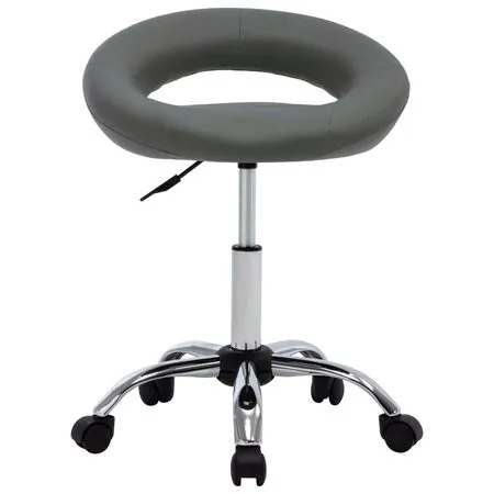  Scaun de lucru pivotant, gri, piele ecologică