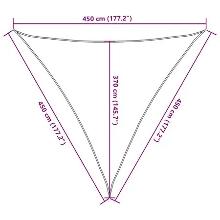  Pânză parasolar, gri taupe, 4,5x4,5x4,5 m, HDPE, 160 g/m²