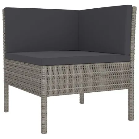  Set mobilier de grădină cu perne, 2 piese, gri, poliratan