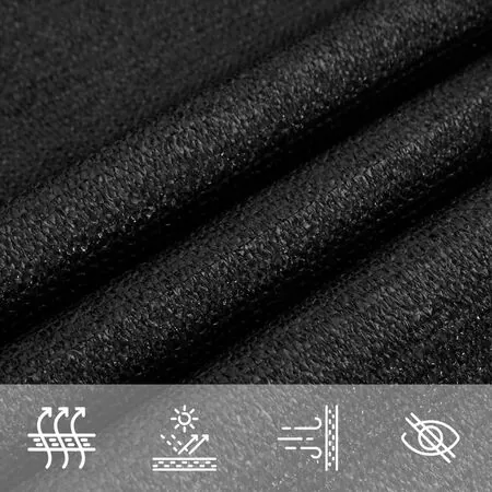  Pânză parasolar, negru, 3 x 3 x 4,2 m, HDPE, 160 g/m²