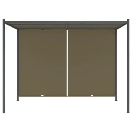 Pergolă grădină cu acoperiș retractabil gri taupe 3x3m 180 g/m²