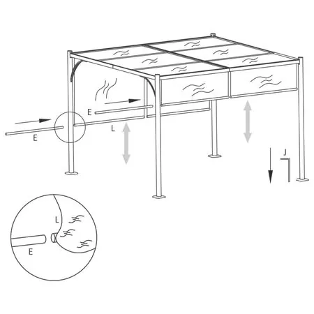  Pergolă grădină cu acoperiș retractabil gri taupe 3x3m 180 g/m²