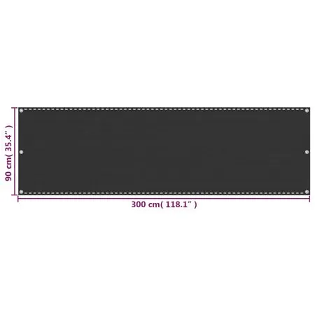  Paravan de balcon, antracit, 90x300 cm HDPE