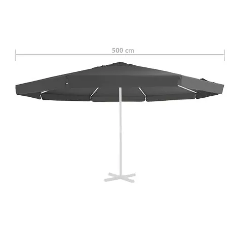  Pânză de schimb umbrelă de soare de exterior, antracit, 500 cm