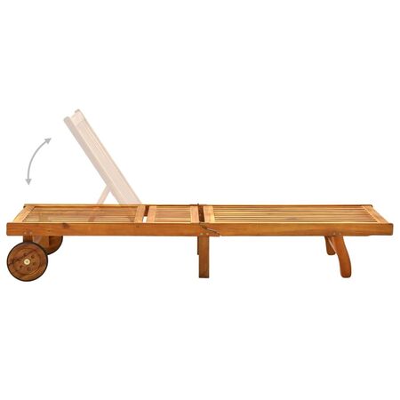  Șezlong de plajă, lemn masiv de acacia