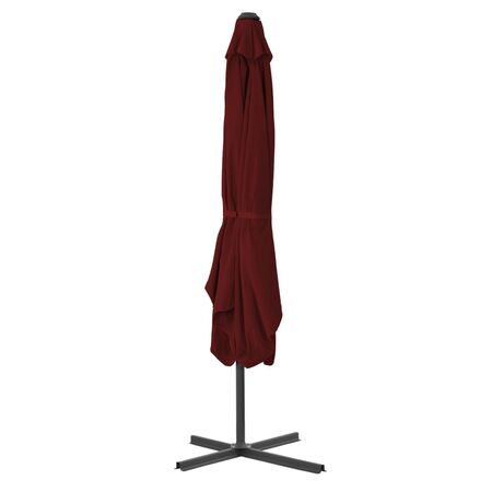 Umbrelă de grădină, stâlp din oțel, roșu bordo, 250x250x230 cm