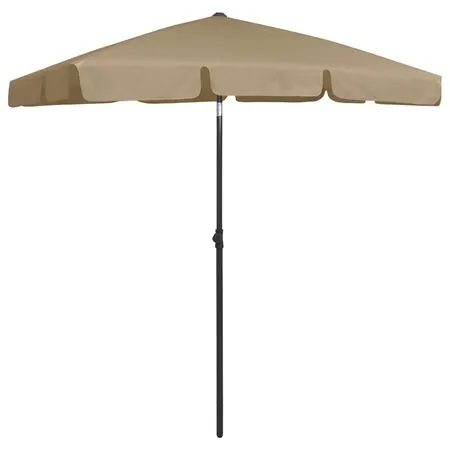  Umbrelă de soare de plajă, taupe, 180x120 cm