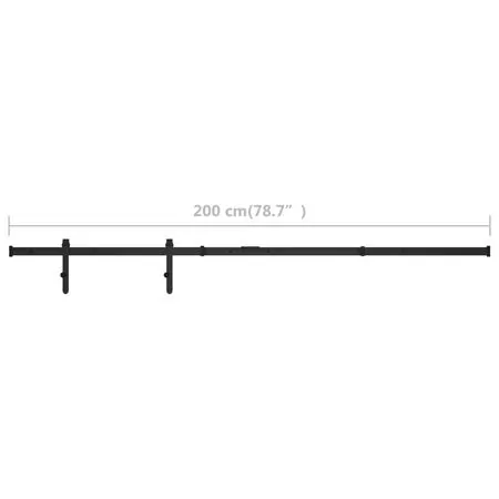  Set glisare ușă mini pentru dulap, oțel carbon, 200 cm