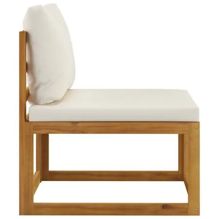  Set mobilier grădină cu perne 10 piese crem lemn masiv acacia