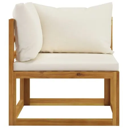  Set mobilier grădină cu perne 10 piese crem lemn masiv acacia
