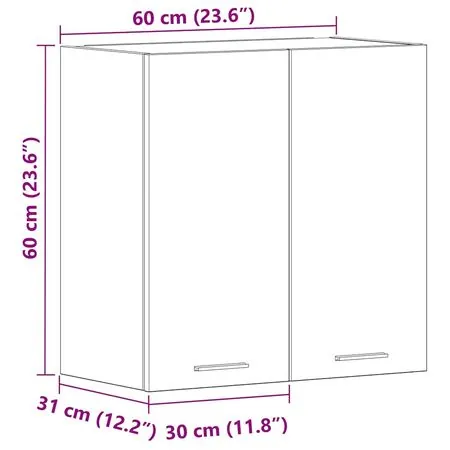  Dulap suspendat “Lyon”, alb, 60 x 31 x 60 cm, lemn prelucrat