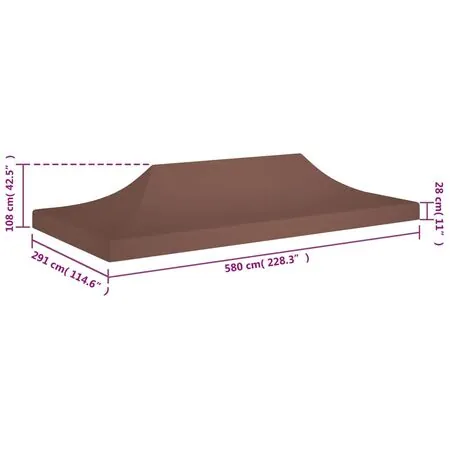  Acoperiș pentru cort de petrecere, maro, 6 x 3 m, 270 g/m²