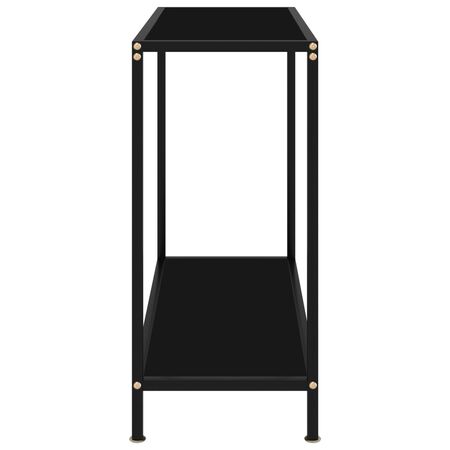  Masă consolă, negru, 80 x 35 x 75 cm, sticlă securizată