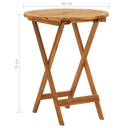  Set mobilier grădină pliabil, 3 piese, lemn masiv acacia
