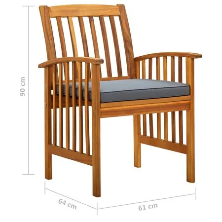  Set mobilier de grădină cu perne, 5 piese, lemn masiv de acacia