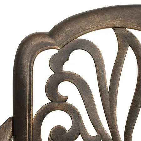  Scaune de grădină, 2 buc., bronz, aluminiu turnat