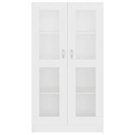  Dulap cu vitrină, alb, 82,5x30,5x150 cm, lemn prelucrat