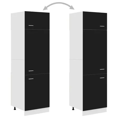  Dulap de frigider “Lyon”, negru, 60x57x207 cm, lemn prelucrat