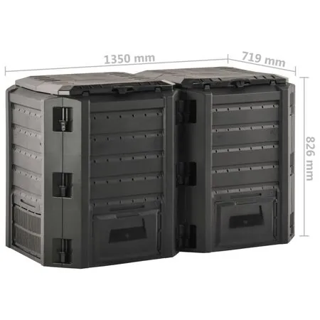  Compostor de grădină, negru, 800 L