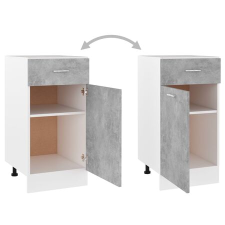  Dulap inferior cu sertar gri beton 40x46x81,5 cm lemn prelucrat