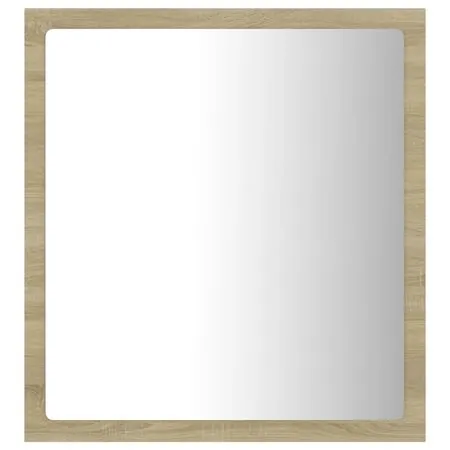  Oglindă de baie cu LED, stejar sonoma, 40x8,5x37 cm, acril