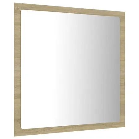  Oglindă de baie cu LED, stejar sonoma, 40x8,5x37 cm, acril