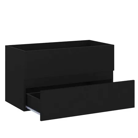  Set mobilier de baie, 2 piese, negru, PAL