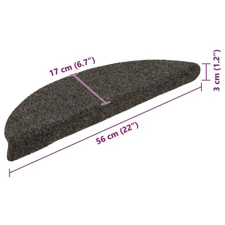  Covorașe autoadezive scări 10 buc. antracit 56x17x3cm perforate
