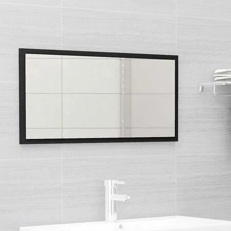  Set mobilier de baie, 2 piese, negru, PAL