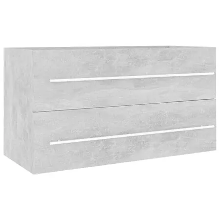  Set mobilier de baie, 2 piese, gri beton, PAL 