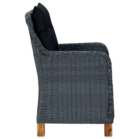  Set mobilier de grădină, 7 piese, gri închis
