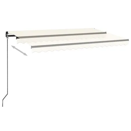  Copertină retractabilă manual cu LED, crem, 450x350 cm
