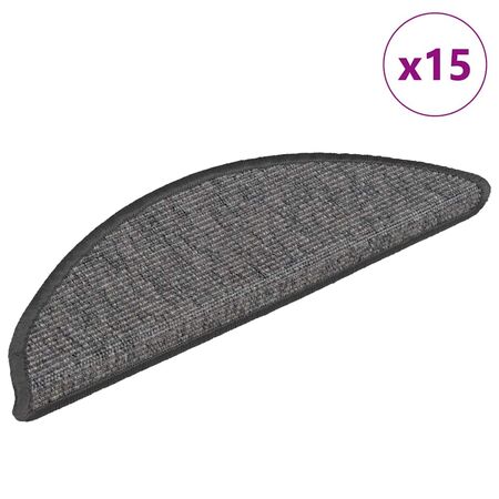  Covorașe scări autoadezive, 15 buc., bej și gri, 56x17x3 cm