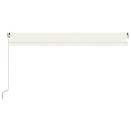  Copertină retractabilă manual cu LED, crem, 500x300 cm