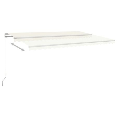  Copertină retractabilă manual cu LED, crem, 500x300 cm