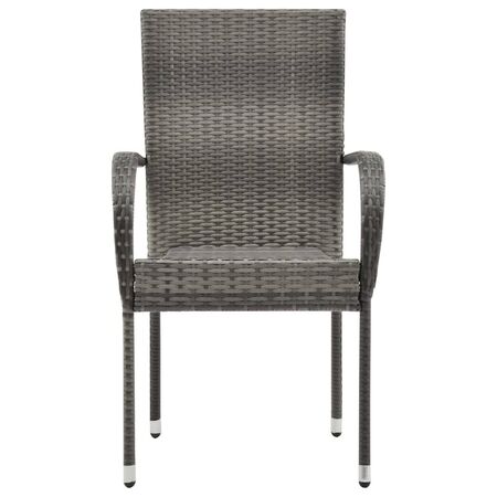  Set mobilier de grădină, 7 piese, gri, poliratan