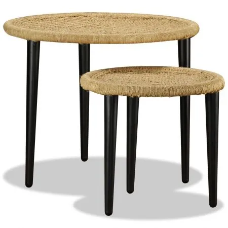  Set măsuțe de cafea, 2 piese, iută naturală
