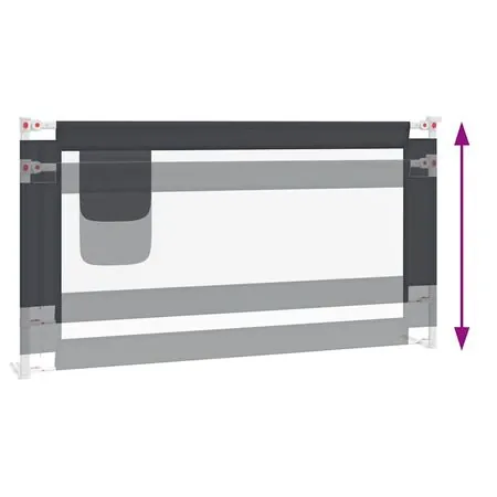  Balustradă de protecție pat copii, gri închis, 160x25 cm textil