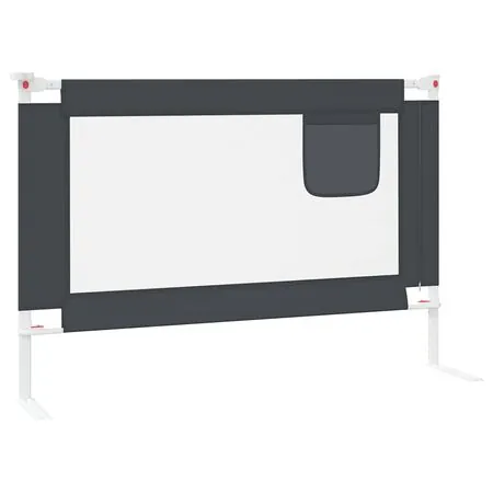  Balustradă de protecție pat copii, gri închis, 100x25 cm textil