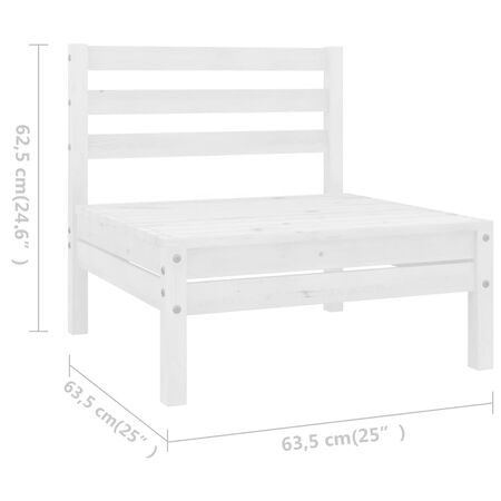  Set mobilier de grădină, 4 piese, alb, lemn masiv de pin