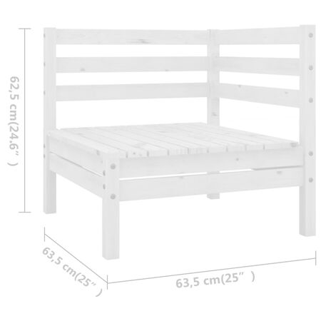 Set mobilier de grădină, 10 piese, alb, lemn masiv de pin