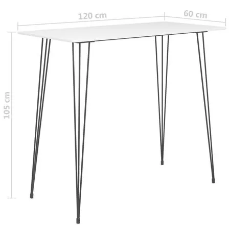  Masă de bar, alb, 120 x 60 x 105 cm